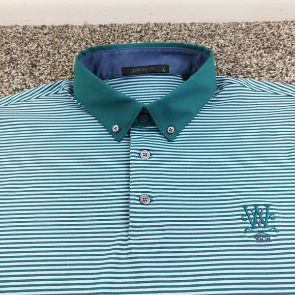 Greyson Whitemarsh Valley Country Club Polo Shirt Performance Mens Large *Flaw - Picture 1 of 12